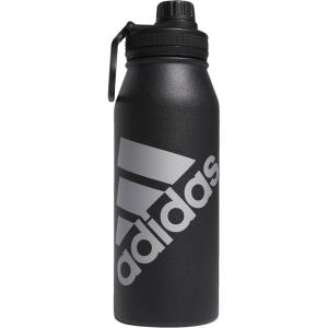 adidas 1 Liter (32 oz) Metal Water Bottle, Hot/Cold Double-Walled Insulated 18/8 Stainless Steel, Focus Olive Green/Black, 32 Ounces(Black/Silver Metallic)