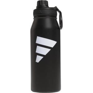 adidas 1 Liter (32 oz) Metal Water Bottle, Hot/Cold Double-Walled Insulated 18/8 Stainless Steel, Focus Olive Green/Black, 32 Ounces(Black/White/2)