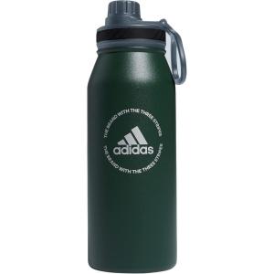 adidas 1 Liter (32 oz) Metal Water Bottle, Hot/Cold Double-Walled Insulated 18/8 Stainless Steel, Focus Olive Green/Black, 32 Ounces(Green Oxide/Onix Grey/Silver Metallic)