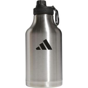 adidas 2 Liter (62 Oz) Metal Water Bottle, Hot/Cold Double-Walled Insulated 18/8 Stainless Steel(Stainless Steel/Black/2)