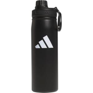 adidas 20 oz Stainless Steel Water Bottle, Insulated Double-Walled 18/8 Metal, Men, Women, Girls and Boys(Black/White)