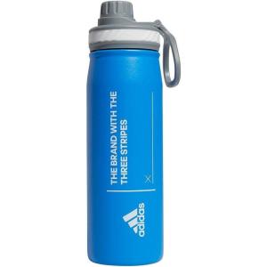 adidas 20 oz Stainless Steel Water Bottle, Insulated Double-Walled 18/8 Metal, Men, Women, Girls and Boys(Blue Rush/White/Grey)