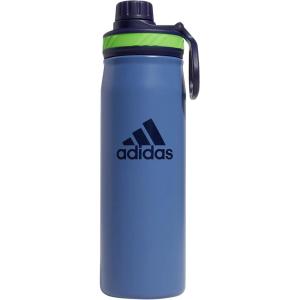 adidas 20 oz Stainless Steel Water Bottle, Insulated Double-Walled 18/8 Metal, Men, Women, Girls and Boys(Crew Blue/Dark Blue/Lucid Lime Green)