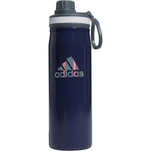 adidas 20 oz Stainless Steel Water Bottle, Insulated Double-Walled 18/8 Metal, Men, Women, Girls and Boys(Shadow Navy/Onix Grey/Silver Reflective)