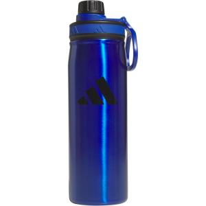 adidas 20 oz Stainless Steel Water Bottle, Insulated Double-Walled 18/8 Metal, Men, Women, Girls and Boys(Team Royal Blue/Black)