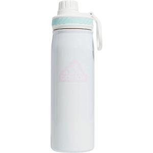 adidas 20 oz Stainless Steel Water Bottle, Insulated Double-Walled 18/8 Metal, Men, Women, Girls and Boys(White/Orchid Fusion Purple/Semi Flash Aqua Blue)