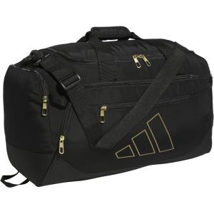 adidas Defender 5.0 Duffel Bag – Durable for Sports, Gym & Travel(Black/Gold Metallic)