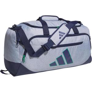 adidas Defender 5.0 Duffel Bag – Durable for Sports, Gym & Travel(Twill Grey/Dark Blue/Semi Court Green)