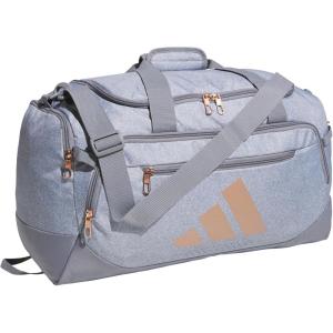 adidas Defender 5.0 Duffel Bag – Durable for Sports, Gym & Travel(Twill Grey/Rose Gold)