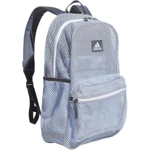adidas Hermosa Mesh Backpack, See-Through Transparent Clear Festival Bag, Black/White/2.0, One Size(Blue Dawn/Onix Grey/2.0)