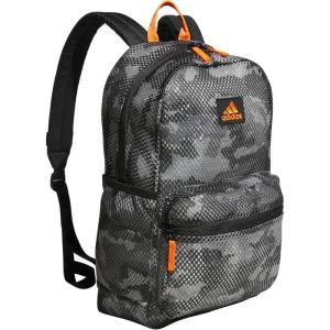 adidas Hermosa Mesh Backpack, See-Through Transparent Clear Festival Bag, Black/White/2.0, One Size(Camouflage Carbon/Impact Orange/Black/2.0)