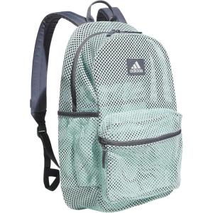 adidas Hermosa Mesh Backpack, See-Through Transparent Clear Festival Bag, Black/White/2.0, One Size(Semi Flash Aqua Blue/Onix Grey/2.0)