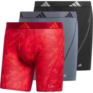 adidas Men’s Performance Athletic Mesh Boxer Brief Underwear 3-Pack, Moisture Wicking, Sport Comfort(Digi Camo Better Scarlet-bright Red/Better Scarlet/Bright Red)