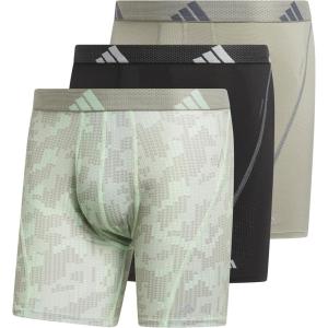 adidas Men’s Performance Athletic Mesh Boxer Brief Underwear 3-Pack, Moisture Wicking, Sport Comfort(Digi Camo Silver Pebble-semi Green Spark/Silver Pebble Grey/Semi Green Spark)