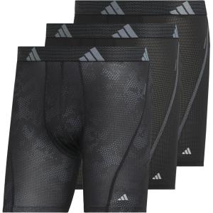 adidas Men’s Performance Athletic Mesh Boxer Brief Underwear 3-Pack, Moisture Wicking, Sport Comfort(Drift Onix-black/Black/Black)