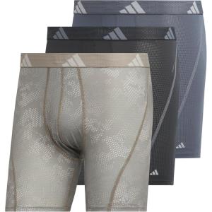 adidas Men’s Performance Athletic Mesh Boxer Brief Underwear 3-Pack, Moisture Wicking, Sport Comfort(Drift Wonder Alumina-putty Beige/Carbon Grey/Onix Grey)