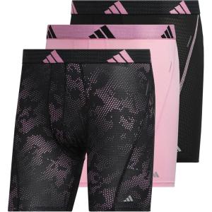 adidas Men’s Performance Athletic Mesh Boxer Brief Underwear 3-Pack, Moisture Wicking, Sport Comfort(Drift-true Pink-black/True Pink/Black)