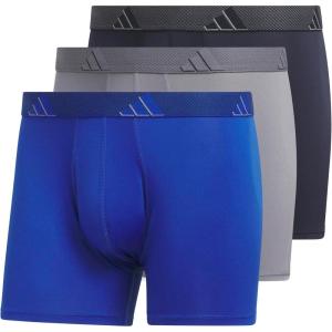 adidas Men’s Stretch Cotton Boxer Brief Underwear (3-Pack) -2020(Team Royal Blue/Grey/Legend Ink Blue/Microfiber)