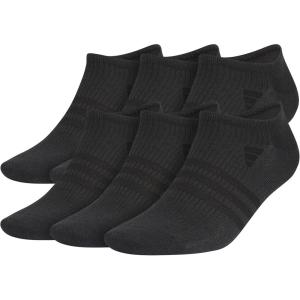 adidas Men’s Superlite No Show Socks with Arch Compression, Athletic, Durable, Lightweight, Breathable, 6-Pack(Black/Night Grey/3.0)