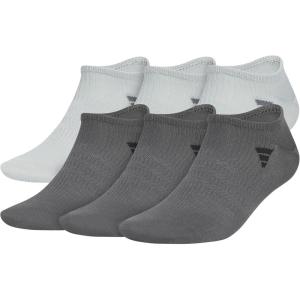 adidas Men’s Superlite No Show Socks with Arch Compression, Athletic, Durable, Lightweight, Breathable, 6-Pack(Wonder Sage Green/Grey Six)