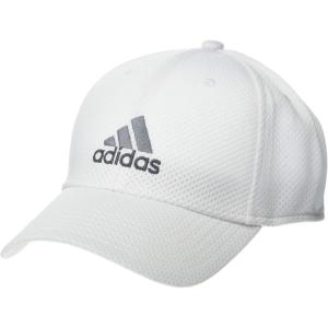 adidas Mens Zags 2.0 Structured Mid Crown A-Flex Stretch Fit HatBaseball Cap(White)