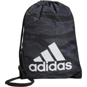 adidas Ready Sackpack – Drawstring Backpack Lightweight Small Gym Bag, Black/Gold Metallic/1.0, One Size(Essential Camo Black/White/1.0)
