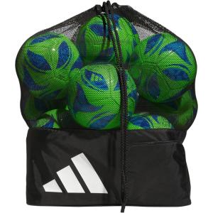 adidas Stadium Mesh Soccer Bag, Laundry Bag, Heavy Duty Soccer Ball Bags for Coaches, Men and Women, Holds Up To 15 Balls(Black/White/2)