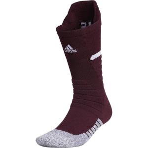 adidas Unisex Adizero Football Socks (1 Pair) Cushioned Crew for Men Women Kids Team Sports(Maroon/White)