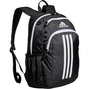 adidas Unisex Kid’s Creator School Backpack for Girls & Boys — Durable Bookbag, Black/White, OSFA(Black/White)