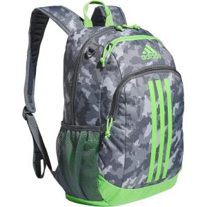 adidas Unisex Kid’s Creator School Backpack for Girls & Boys — Durable Bookbag, Black/White, OSFA(Essential Camo Grey/Lucid Lime Green/Onix Grey)