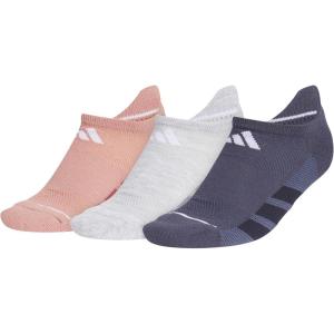 adidas Women’s All Day Training No Show Socks (3-Pair) athletic performance below ankle height running socks(Warm Clay Pink/Cool Light Heather/Shadow Navy)