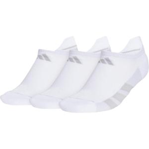 adidas Women’s All Day Training No Show Socks (3-Pair) athletic performance below ankle height running socks(White/Clear Onix Grey/Clear Grey)