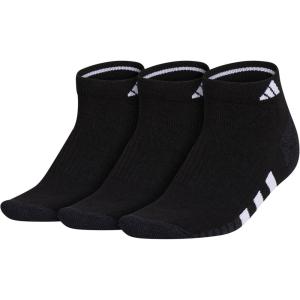 adidas Women’s Cushioned Low Cut Socks with Arch Compression (3 Pairs)(Black/Night Grey/White)