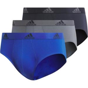 adidas mens Performance Stretch Cotton Brief Underwear (3-pack) Designed for Active Comfort and All Day Wear.(Team Royal Blue/Onix Grey/Legend Ink Blue)