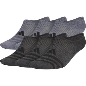 adidas mens Superlite 3.0 Super No Show Socks (6-pair) Ultra Low-profile, Arch Compression for Secure Fit(Onix Grey/Black)