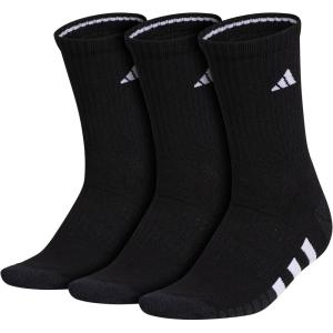 adidas womens Cushioned Crew Socks (3-pair) With Arch Compression(Black/Night Grey/White)