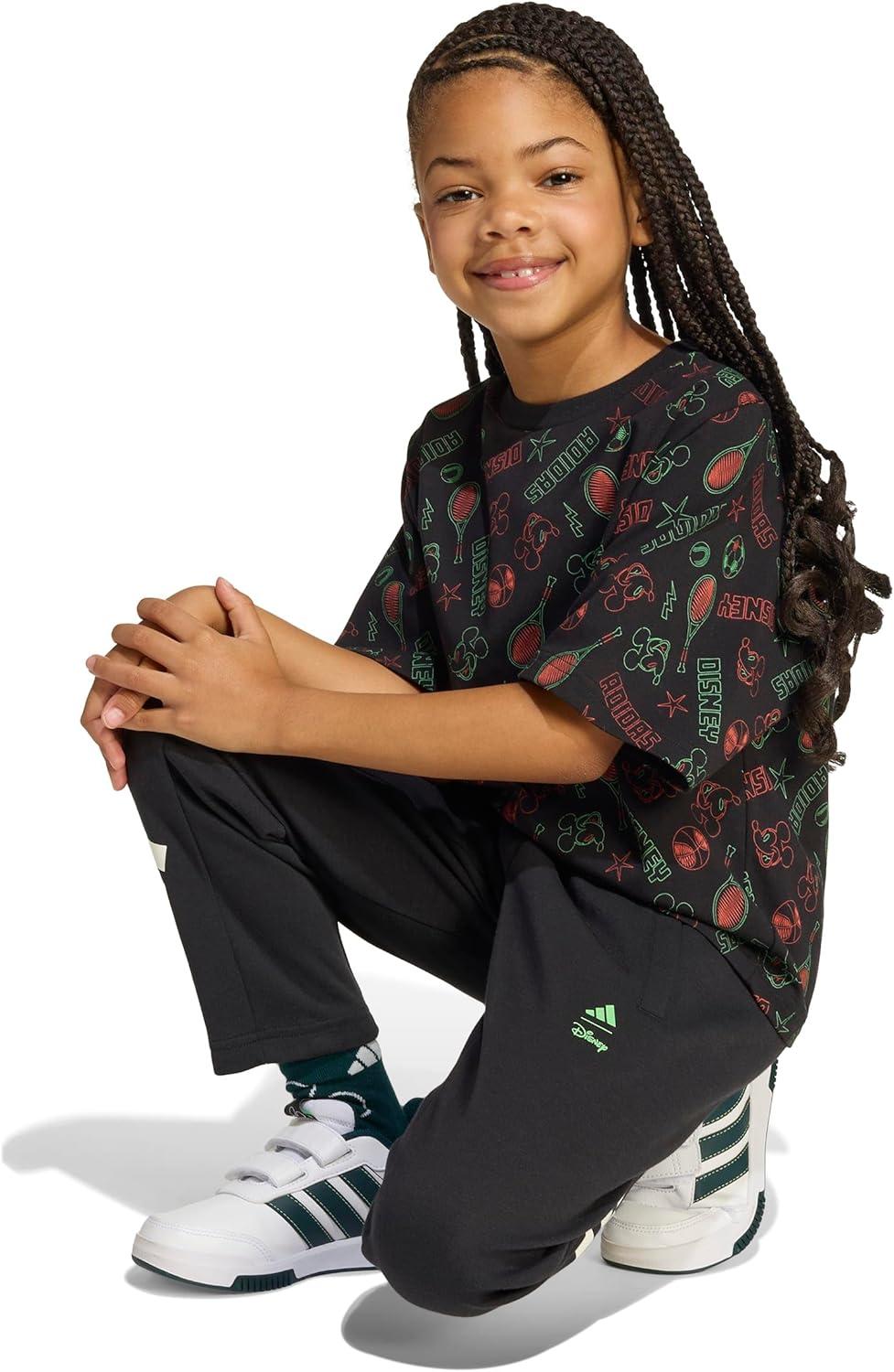 imageAdidas Boys Disney Mickey Mouse TShirtBlackImpact OrangeLime Burst