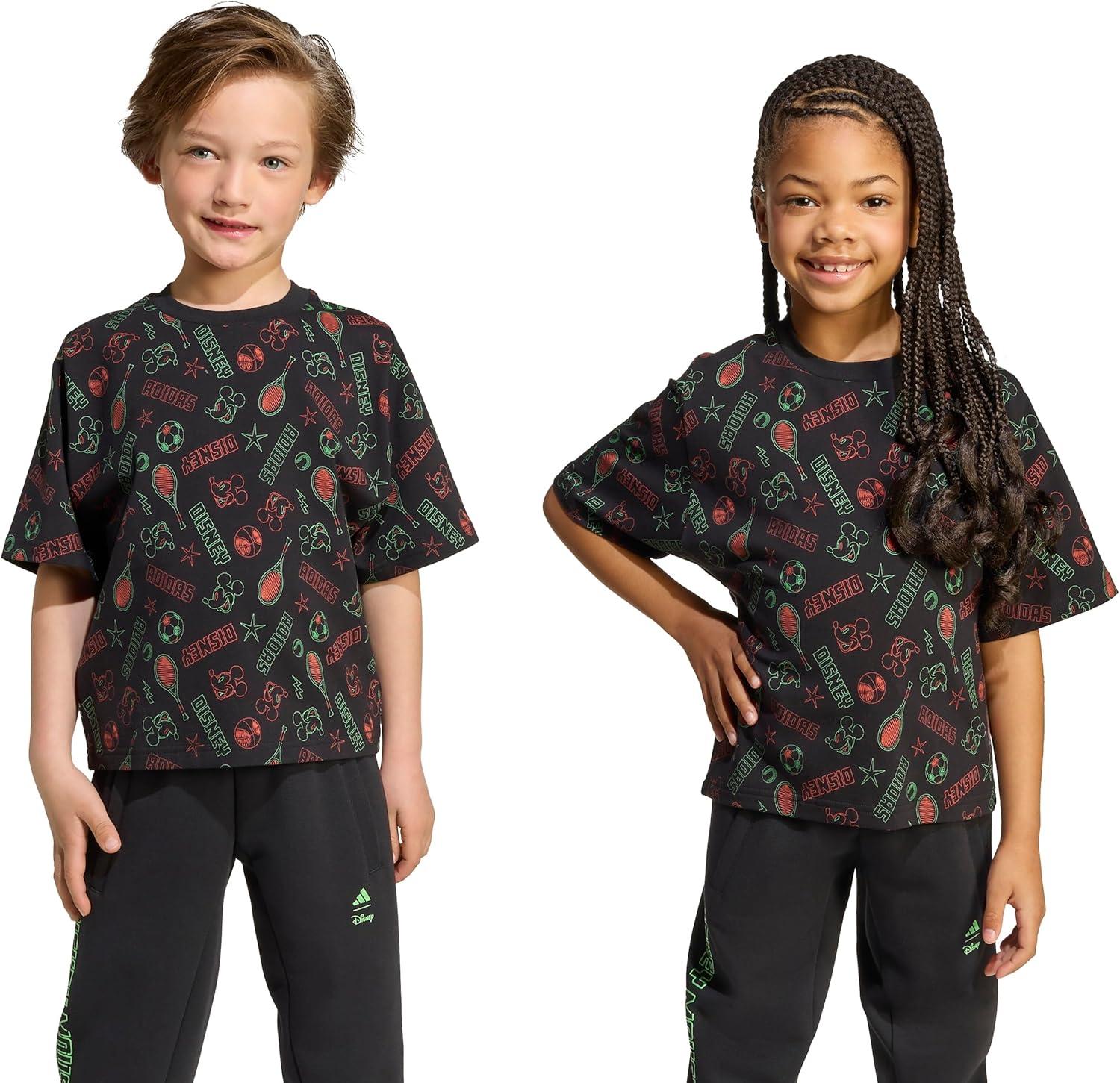 imageAdidas Boys Disney Mickey Mouse TShirtBlackImpact OrangeLime Burst