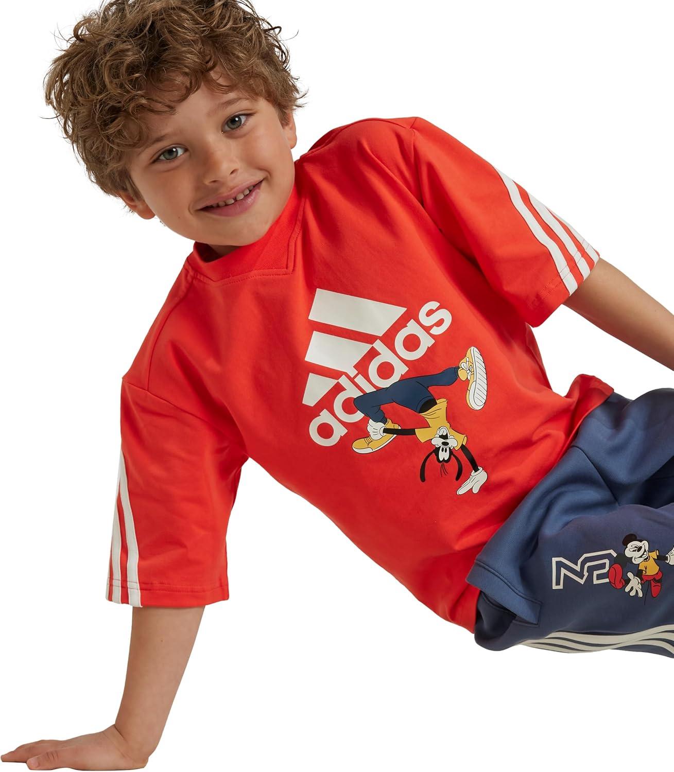 imageAdidas Boys Disney Mickey Mouse TShirtBright RedOff White