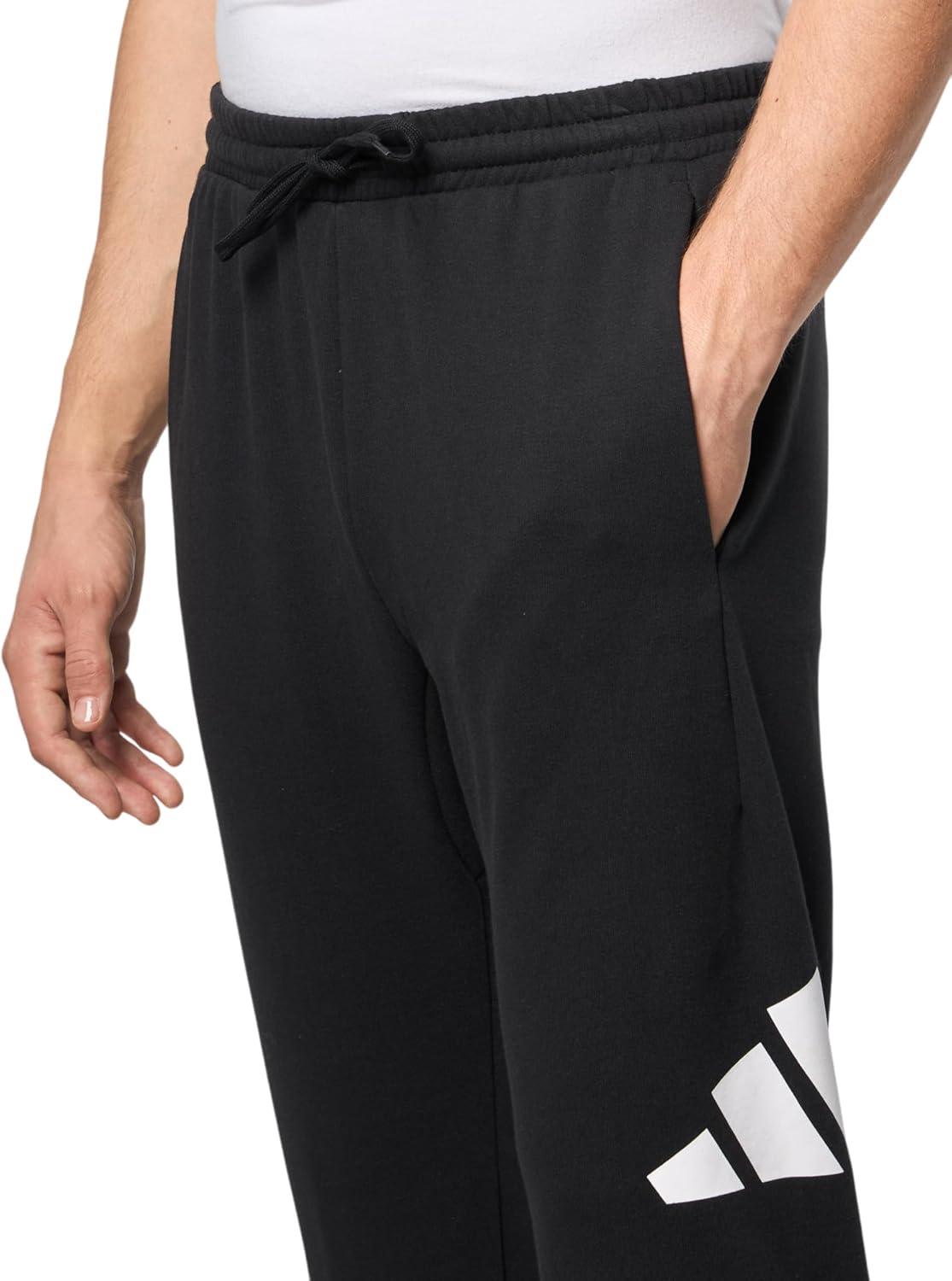 imageAdidas Mens Essentials Big Logo French Terry PantsBlackWhite