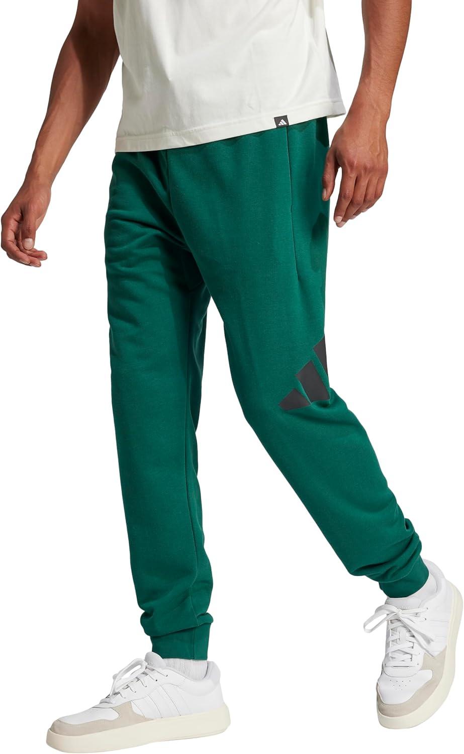 imageAdidas Mens Essentials Big Logo French Terry PantsCollegiate GreenBlack