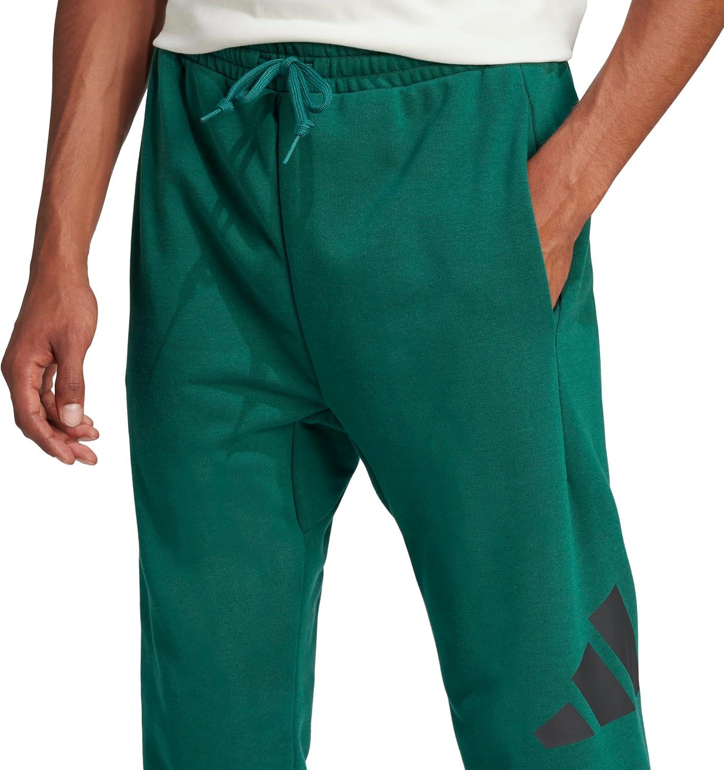 imageAdidas Mens Essentials Big Logo French Terry PantsCollegiate GreenBlack