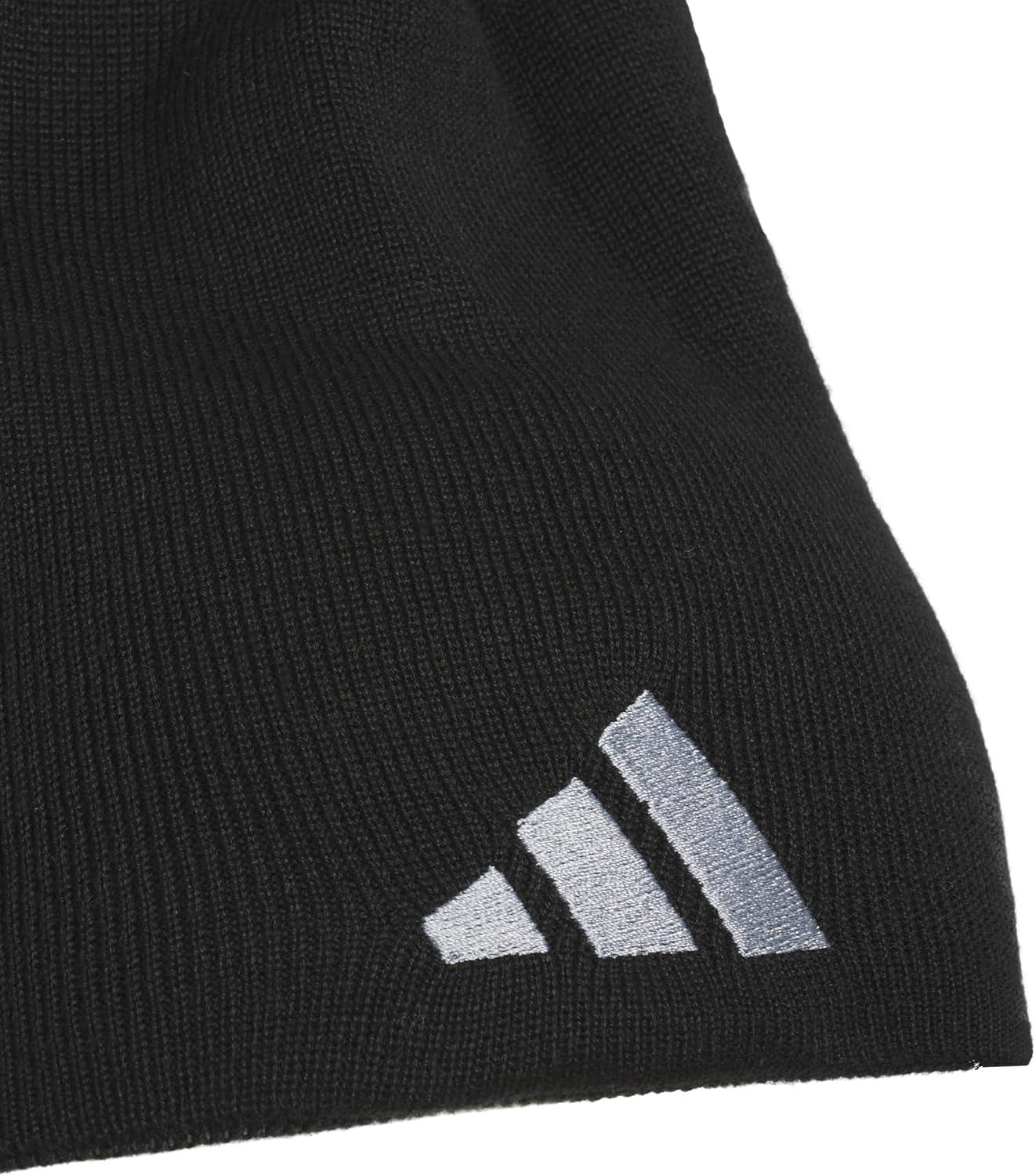 imageAdidas Mens Reversible Skully Beanie Standard Fit Winter Hat Skull CapBlackBlackgrey Six MarlGreySkully