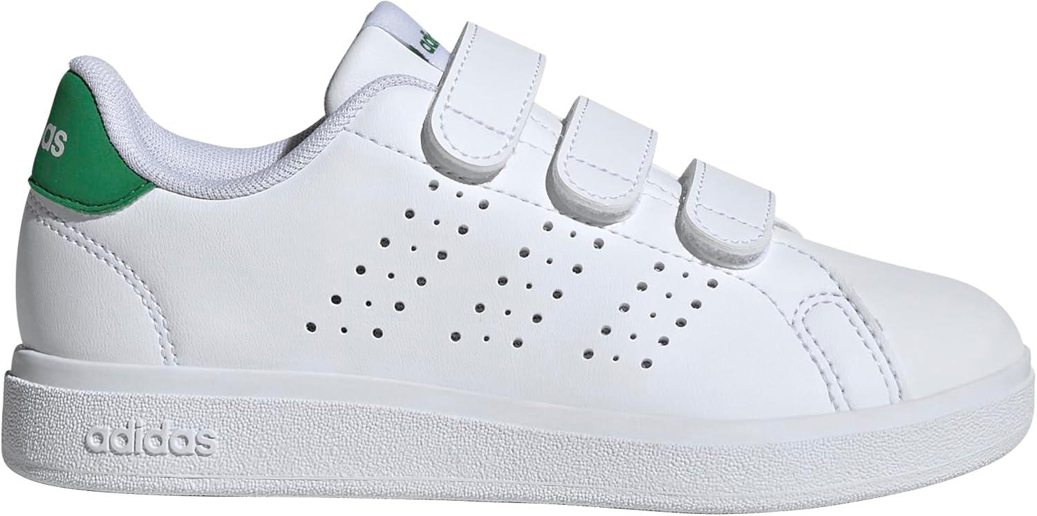 imageAdidas UnisexChild Advantage Base 20 Hook ampamp LoopWhiteWhiteGreen