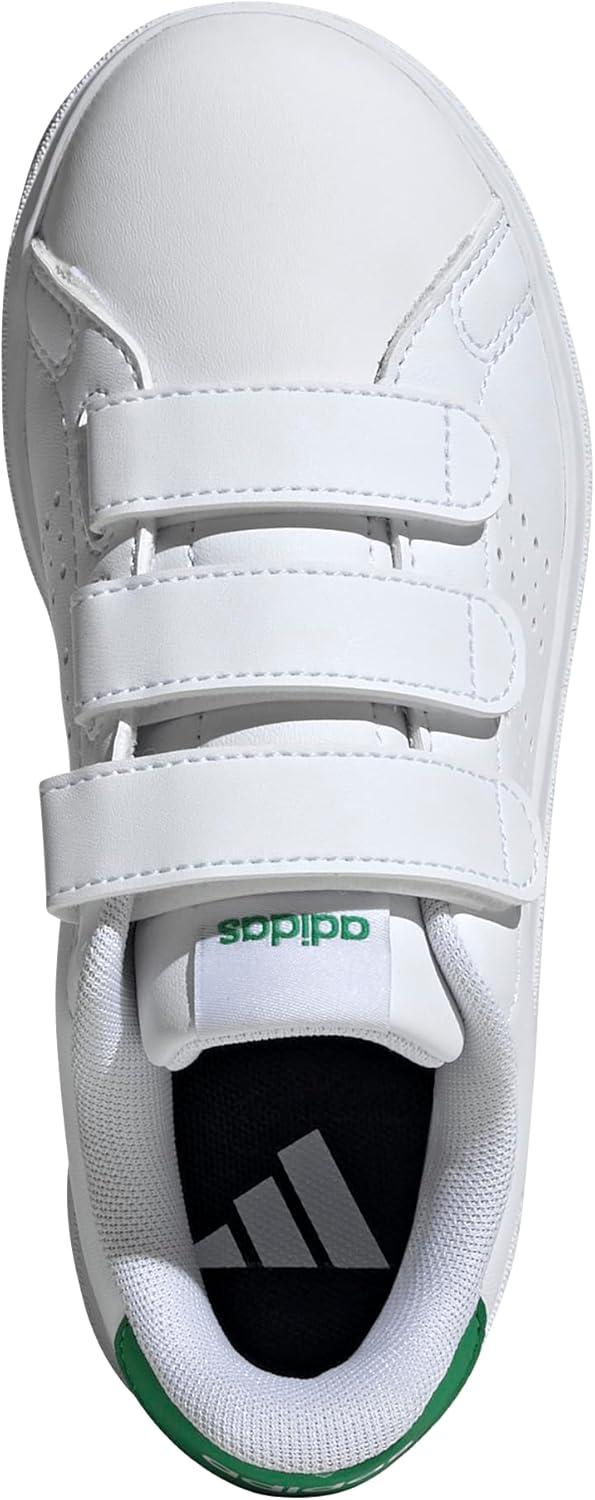 imageAdidas UnisexChild Advantage Base 20 Hook ampamp LoopWhiteWhiteGreen