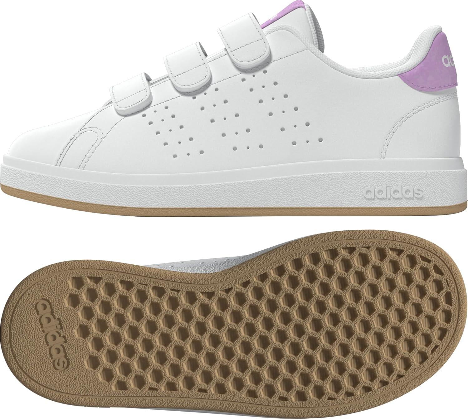 imageAdidas UnisexChild Advantage Base 20 Hook ampamp LoopWhiteWhitePreloved Purple