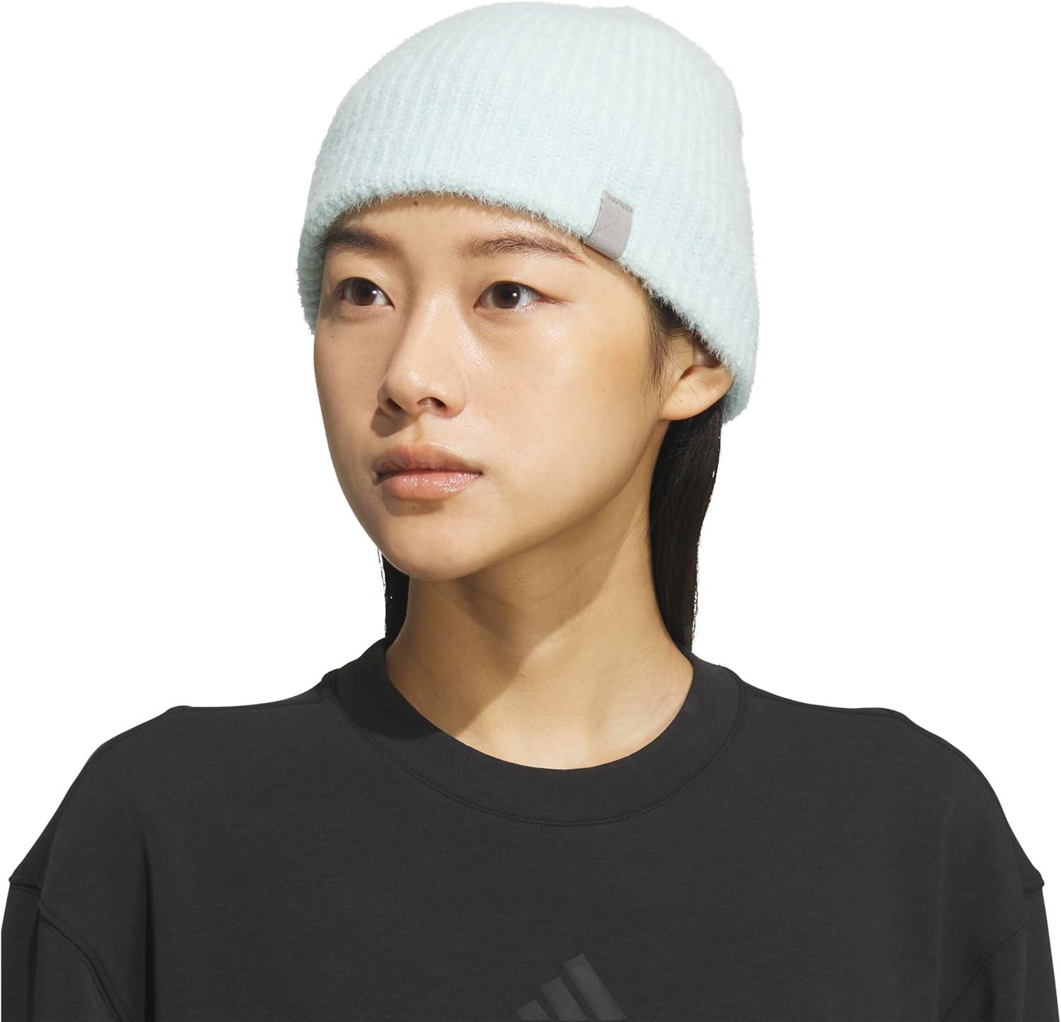 imageAdidas Womens Beanie Lifestyle Standard Fit Winter Knit HatHalo Mint GreenMgh Solid Grey