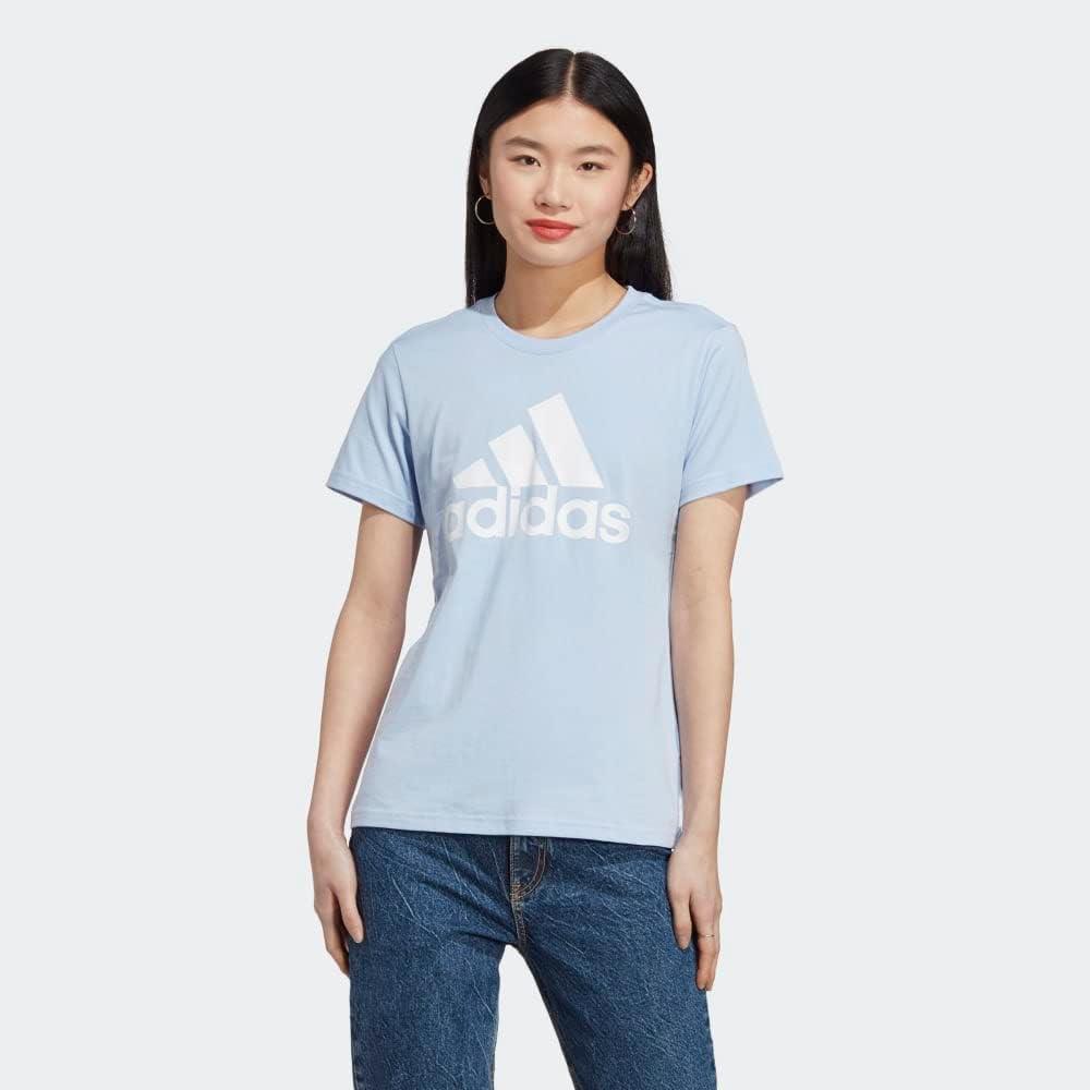 imageAdidas Womens Essentials Logo TeeBlue DawnWhite