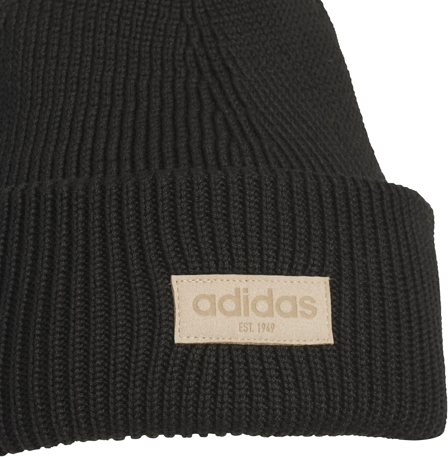 imageAdidas Womens Premium Cuffed Beanie Tall Fit Knit Winter HatBlackHemp BeigeChalky Brown