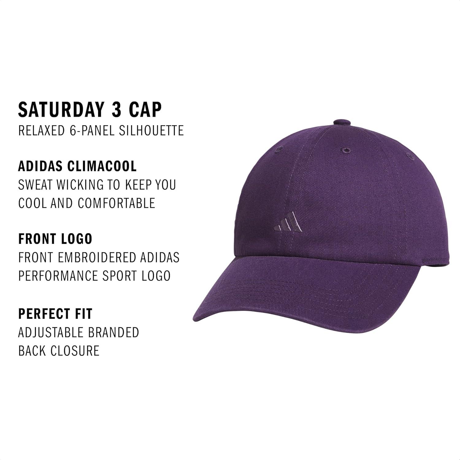 imageAdidas Womens Saturday Baseball Cap Adjustable Cotton Hat Athletic Relaxed FitAurora Plum PurpleShadow Violet30